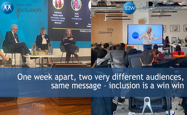 One week apart, two very different audiences, same message – inclusion is a win win